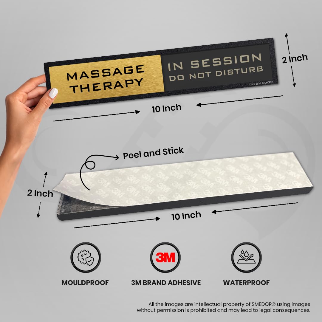 "MASSAGE THERAPY" with WELCOME PLEASE KNOCK / IN SESSION DO NOT DISTURB status - SMEDOR