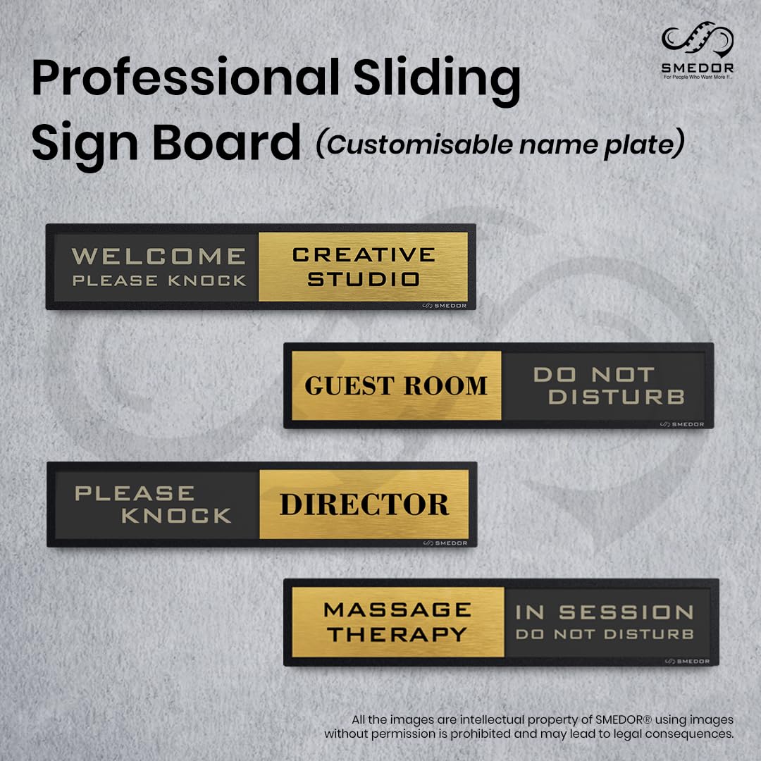 "MASSAGE THERAPY" with WELCOME PLEASE KNOCK / IN SESSION DO NOT DISTURB status - SMEDOR