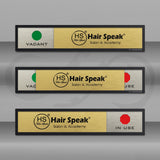 "Salon Brand Name" with VACANT / IN USE status - SMEDOR