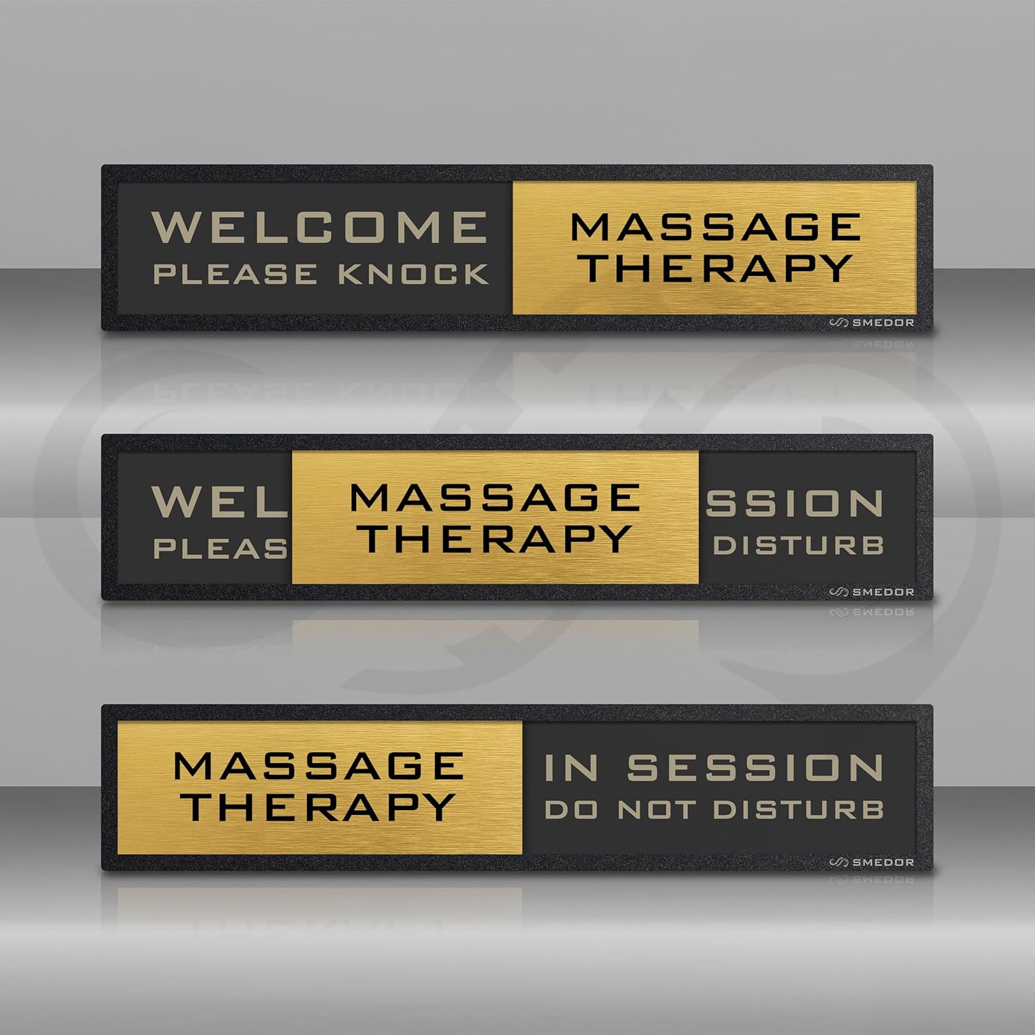 "MASSAGE THERAPY" with WELCOME PLEASE KNOCK / IN SESSION DO NOT DISTURB status - SMEDOR
