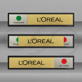 "Salon Brand Name" with VACANT / IN USE status - SMEDOR